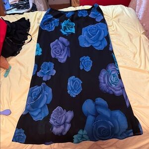 Pierre Cardin Blue Floral Maxi Skirt